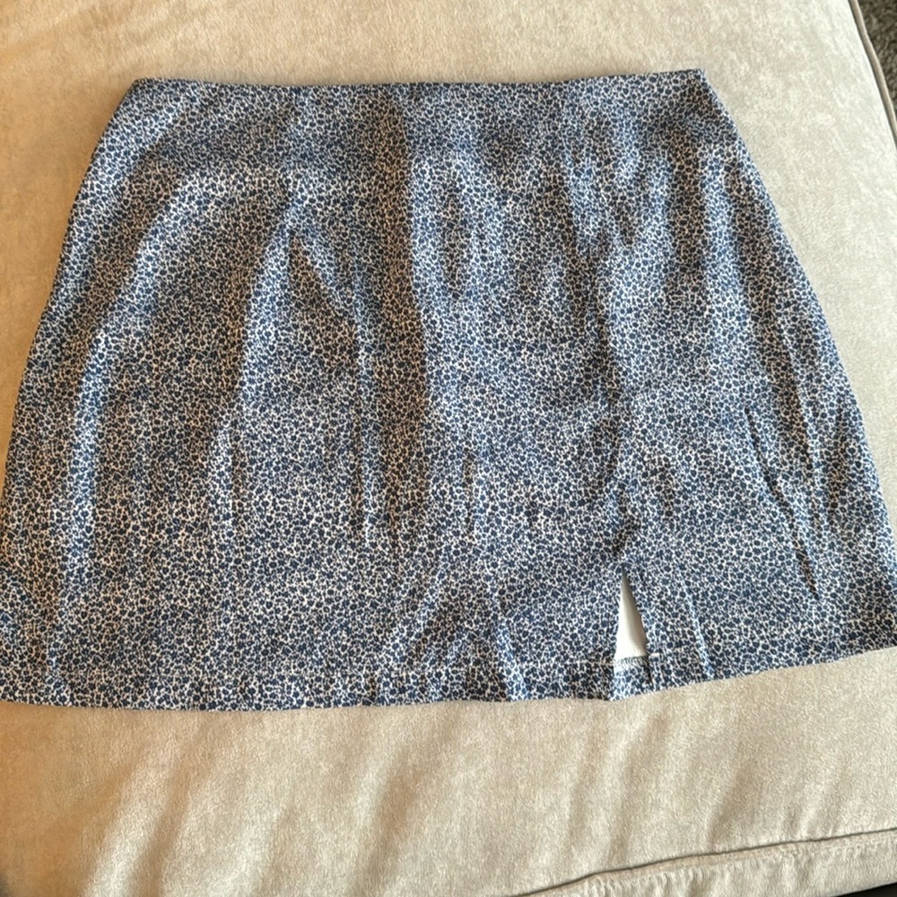 Blue Floral Mini Skirt